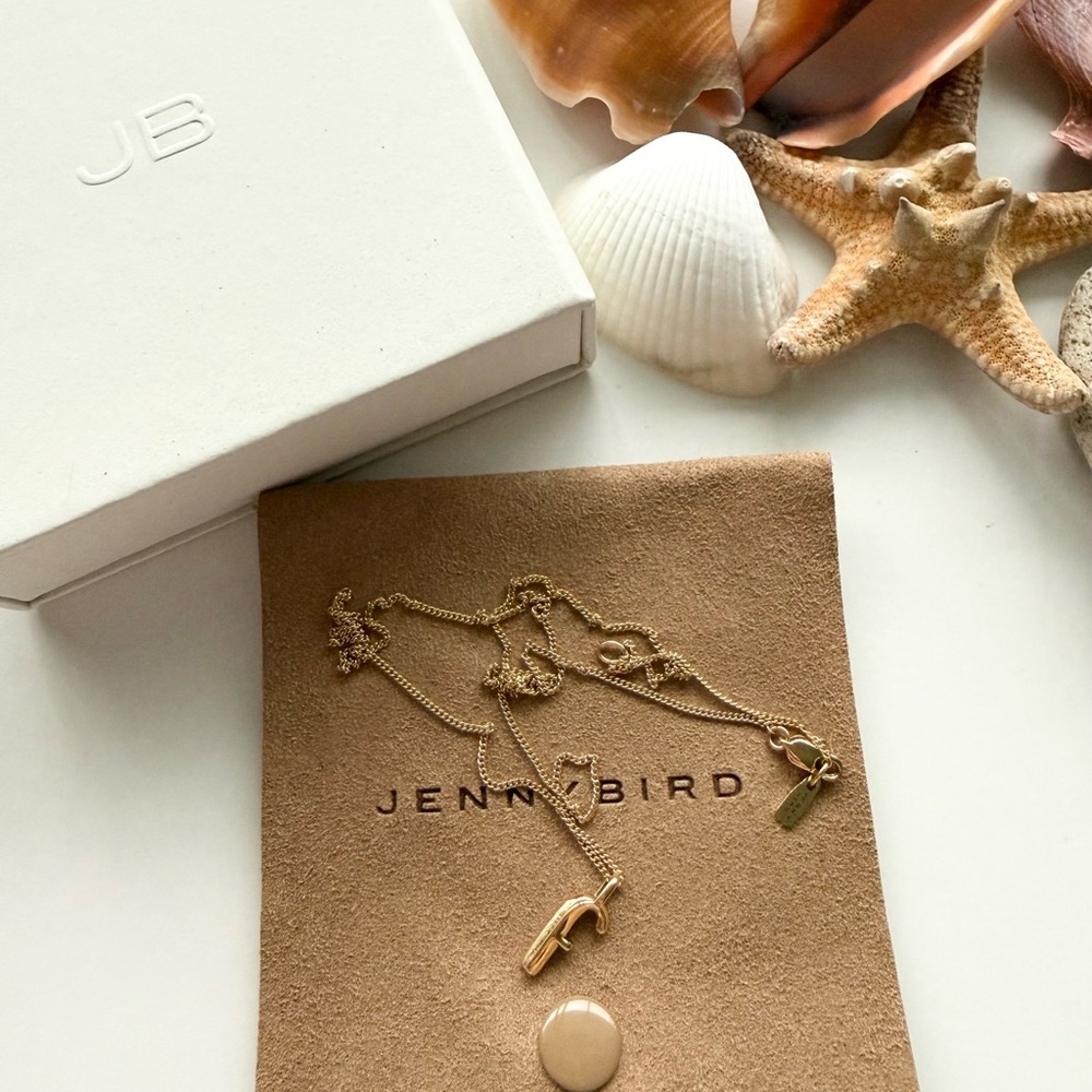 Jenny Bird Monogram Necklace- Letter F, Gold Chain Necklace